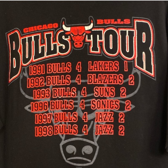 Vintage NBA Finals Chicago Bulls 1998 NBA champions T-Shirt size L - Picture 9 of 16